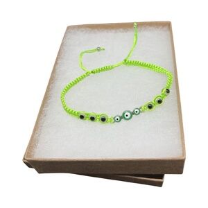 Evil Eye Beautiful BRIGHT GREEN Stringed Protection Bracelet